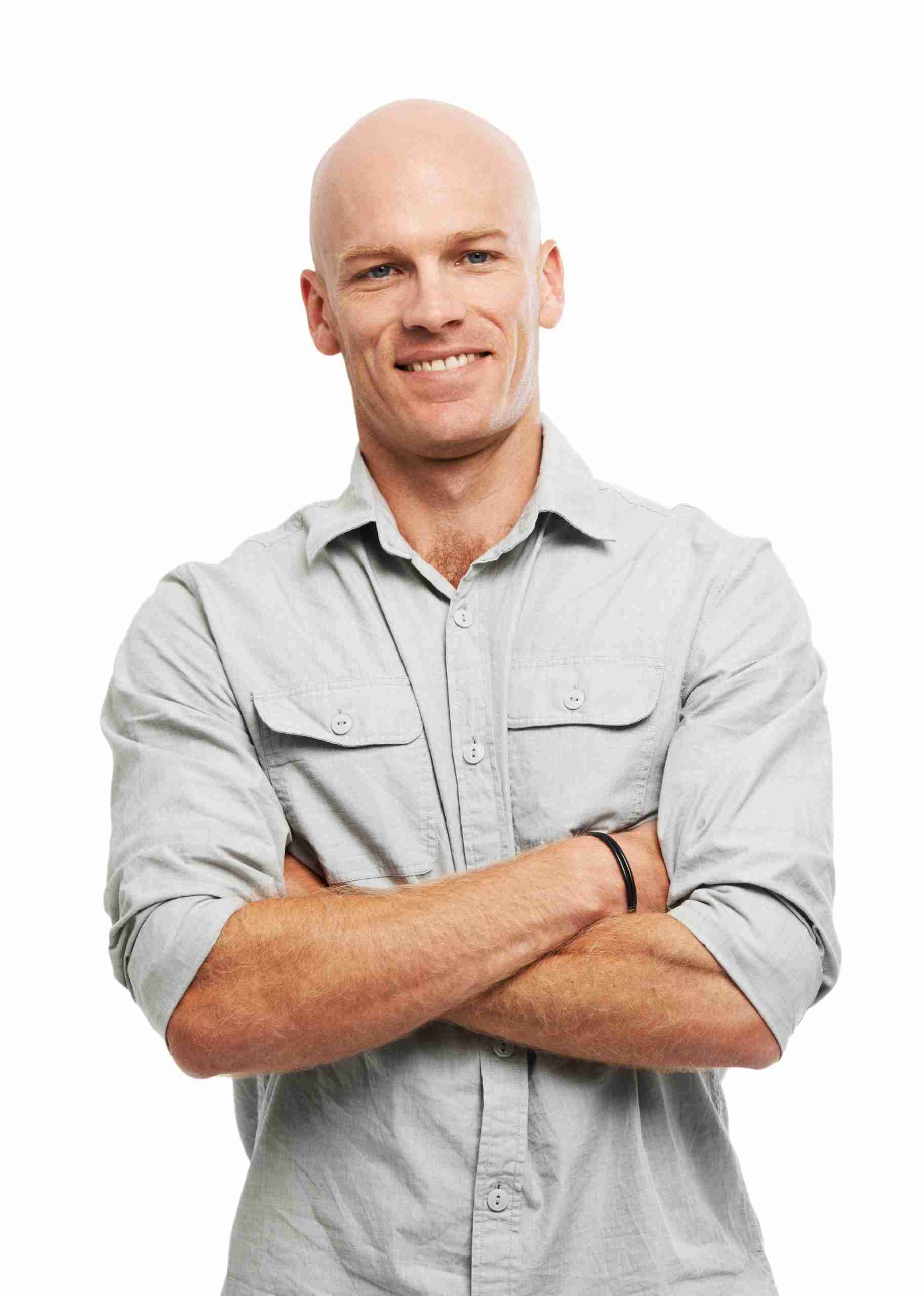 Hes a confident guy. Portrait of a handsome man standing with his arms crossed.